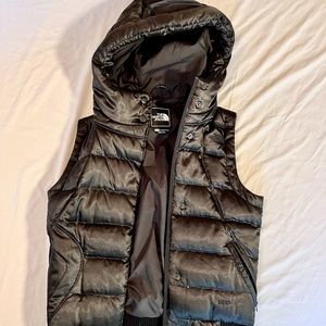 Women’s hooded North Face puffer vest